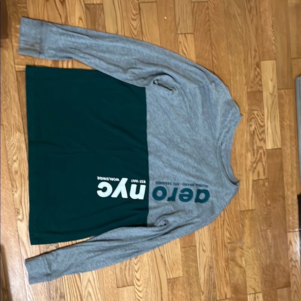 Gray and Green Aero Long Sleeve Shirt